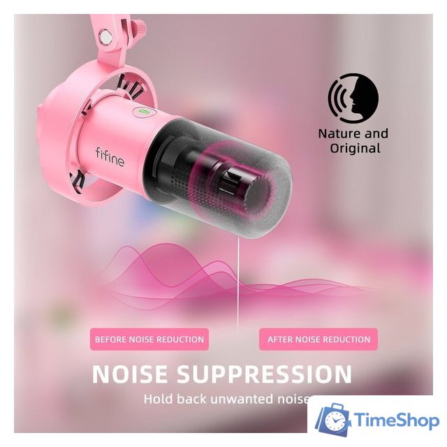 Проводной микрофон FIFINE T688 (розовый) - Изображение №6 — Интернет-магазин Time-Shop