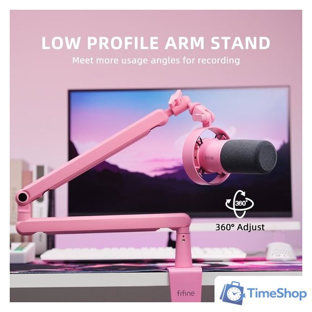 Проводной микрофон FIFINE T688 (розовый) - Изображение №9 — Интернет-магазин Time-Shop