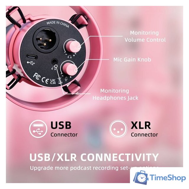 Проводной микрофон FIFINE T688 (розовый) - Изображение №7 — Интернет-магазин Time-Shop