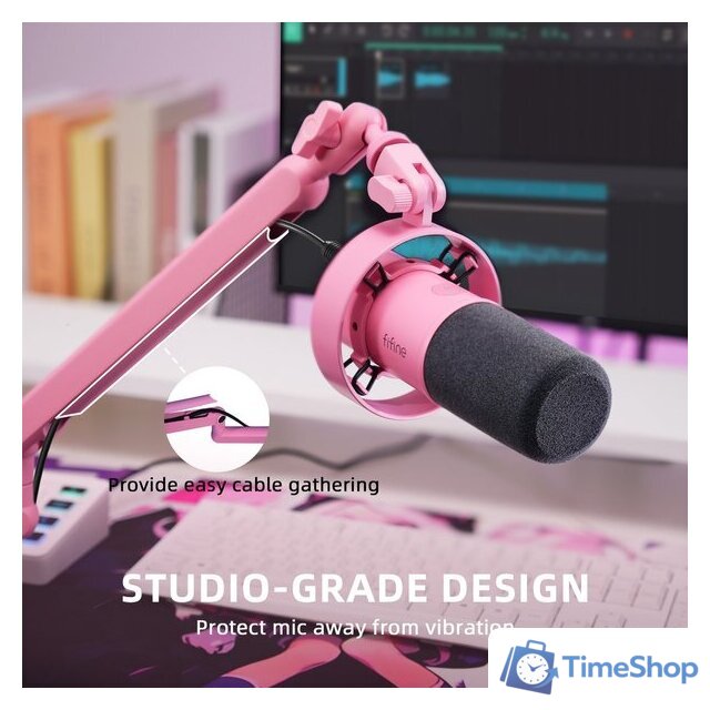 Проводной микрофон FIFINE T688 (розовый) - Изображение №10 — Интернет-магазин Time-Shop