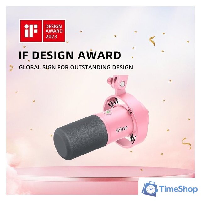 Проводной микрофон FIFINE T688 (розовый) - Изображение №5 — Интернет-магазин Time-Shop