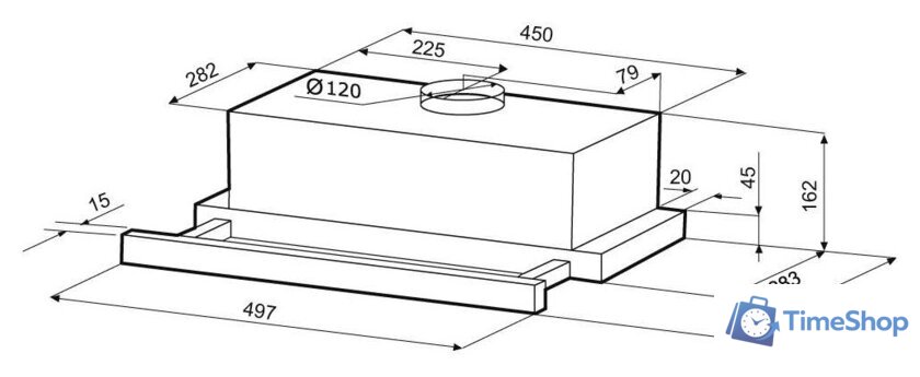 Кухонная вытяжка Krona Kamilla T 500 Black (черный) - Изображение №10 — Интернет-магазин Time-Shop