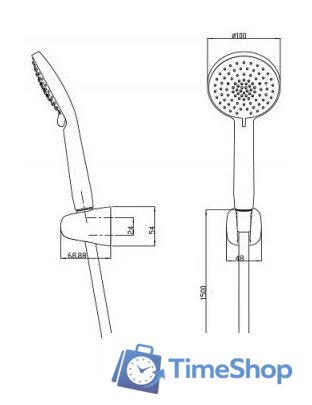 Душевая лейка Bravat D2113CP-ENG - Изображение №2 — Интернет-магазин Time-Shop