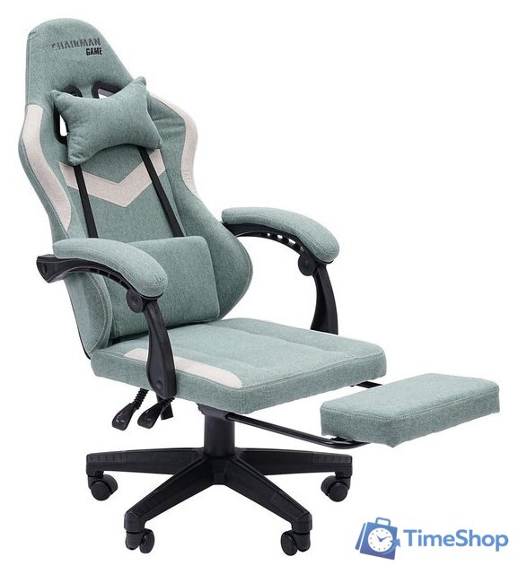 Игровое (геймерское) кресло CHAIRMAN CH26 (ткань, зеленый/бежевый) - Изображение №2 — Интернет-магазин Time-Shop