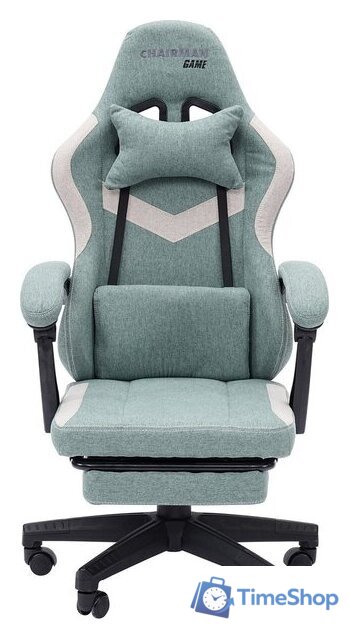 Игровое (геймерское) кресло CHAIRMAN CH26 (ткань, зеленый/бежевый) - Изображение №3 — Интернет-магазин Time-Shop