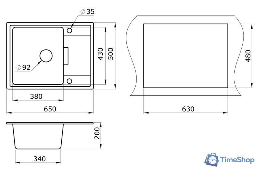 Кухонная мойка Granula 6503 (шварц) - Изображение №2 — Интернет-магазин Time-Shop