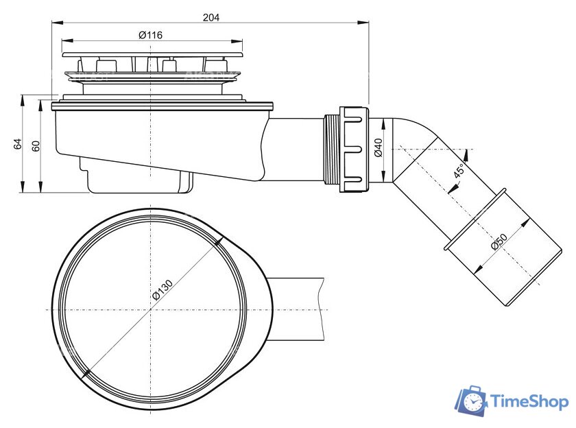 Сифон Alcaplast A491CR - Изображение №2 — Интернет-магазин Time-Shop