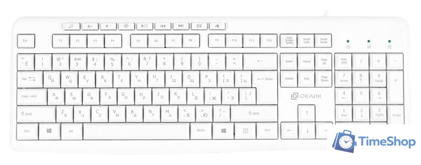 Клавиатура Оклик 305M (белый) - Изображение №1 — Интернет-магазин Time-Shop
