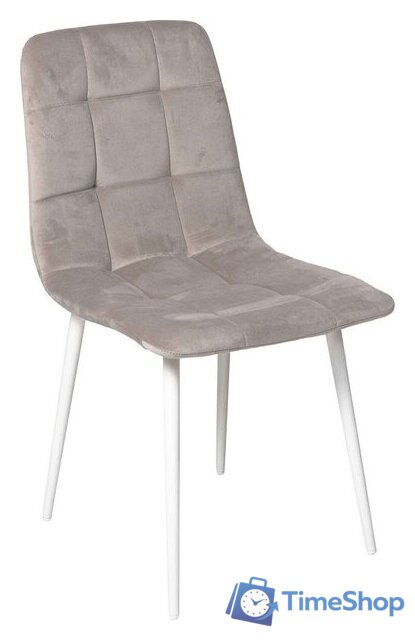 Стул Алвест AV 406-N (бежевый бархат Confetti smoke/белый) - Изображение №1 — Интернет-магазин Time-Shop