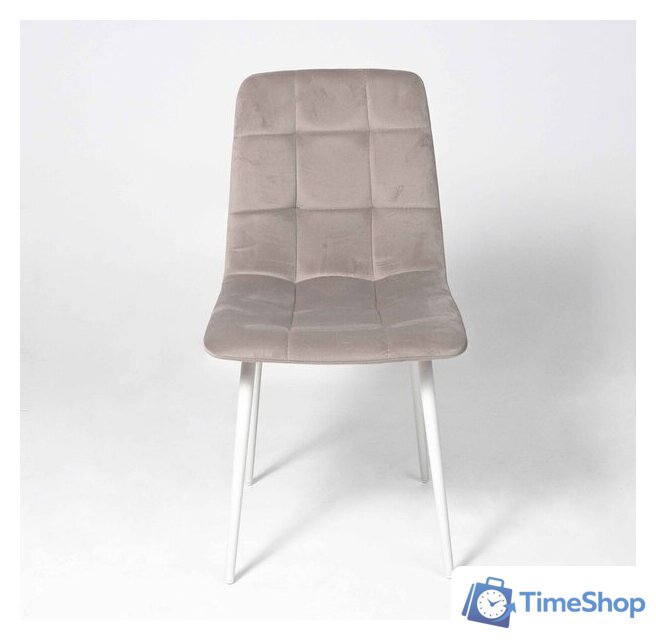 Стул Алвест AV 406-N (бежевый бархат Confetti smoke/белый) - Изображение №4 — Интернет-магазин Time-Shop