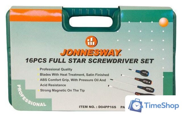 Набор отверток Jonnesway D04PP16S (16 предметов) - Изображение №2 — Интернет-магазин Time-Shop
