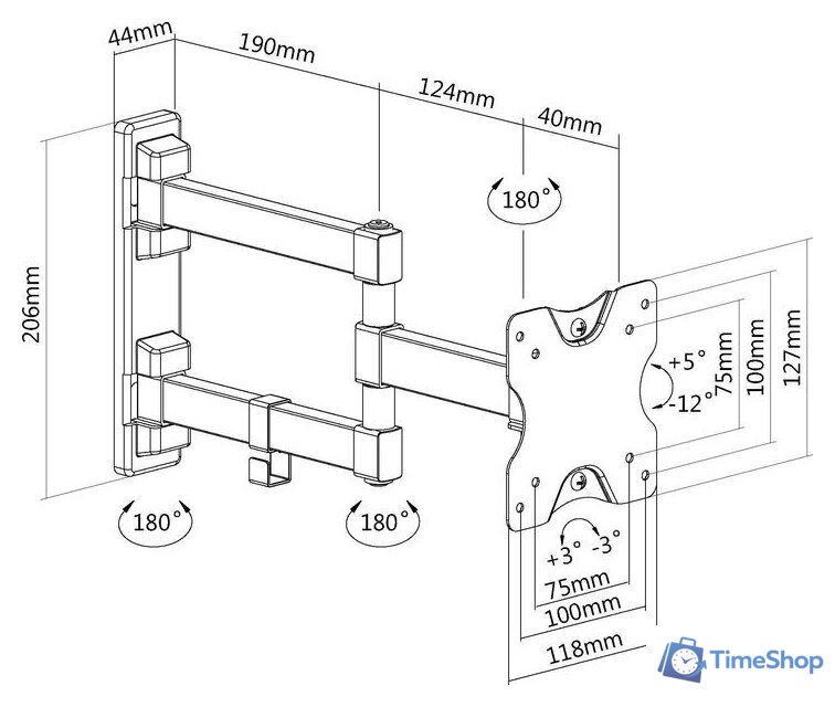 Кронштейн для телевизора Ultramounts UM894 (черный) - Изображение №12 — Интернет-магазин Time-Shop