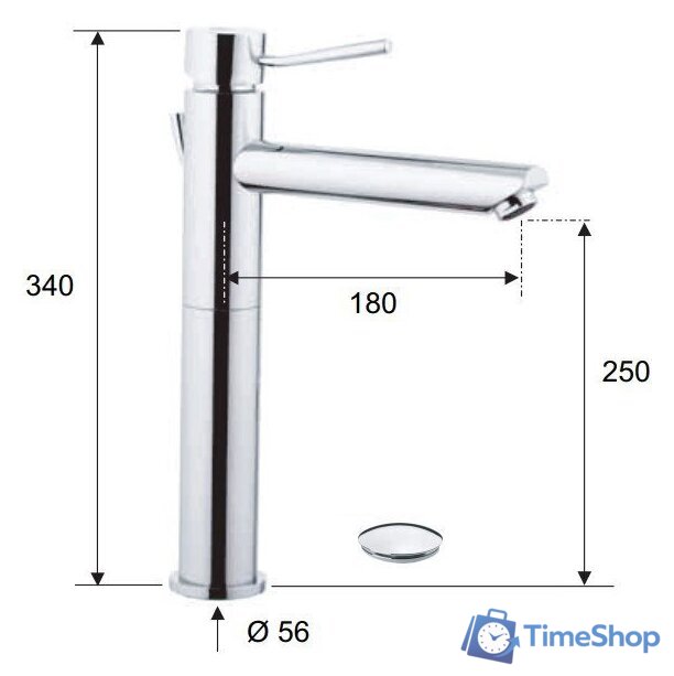 Смеситель Remer Minimal N 10 L XL - Изображение №2 — Интернет-магазин Time-Shop