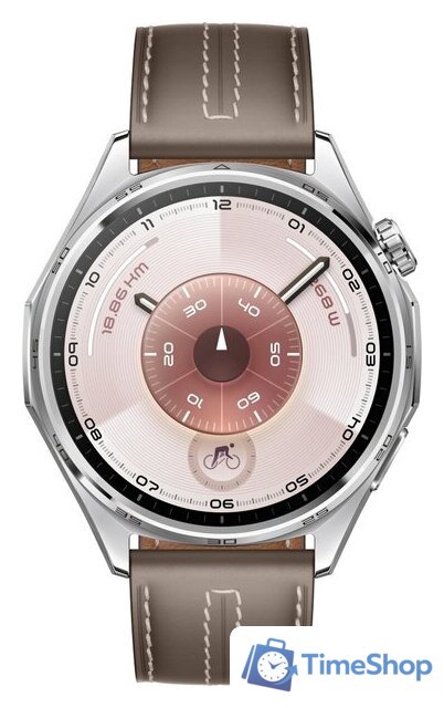 Умные часы Huawei Watch GT 6 46 мм (серебристый, с коричневым кожаным ремешком, международная версия) - Изображение №2 — Интернет-магазин Time-Shop