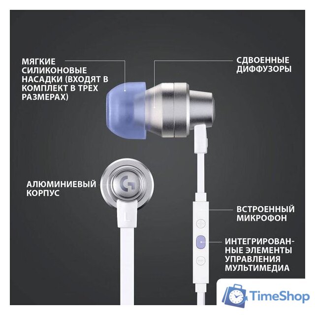 Наушники Logitech G333 (серебристый/белый) - Изображение №10 — Интернет-магазин Time-Shop