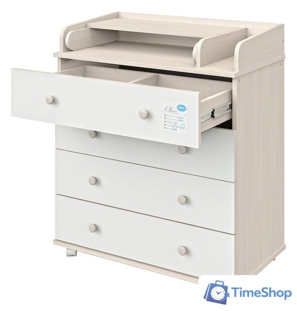 Детский комод Атон Мебель Орион 804 Oliver ЛДСП (бодега светлый/белый) - Изображение №1 — Интернет-магазин Time-Shop