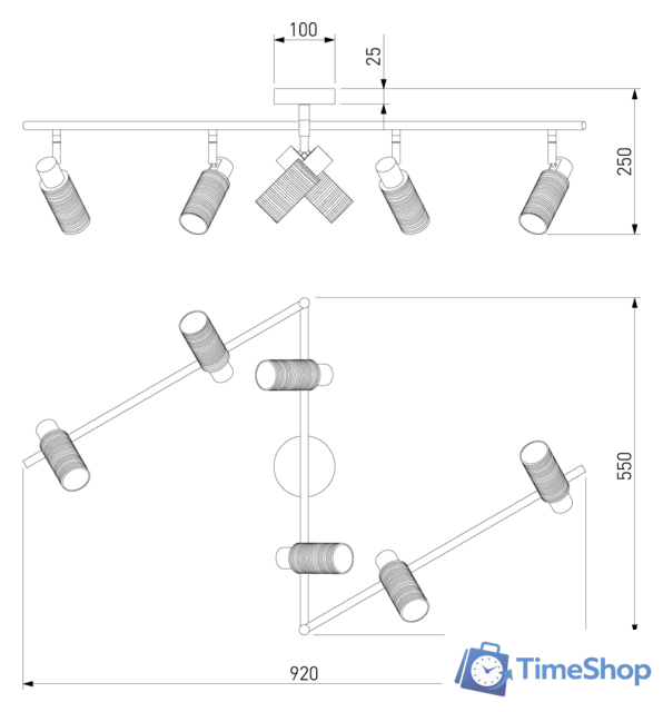 Припотолочная люстра Евросвет Madison 20043/6 (сатин-никель) - Изображение №3 — Интернет-магазин Time-Shop