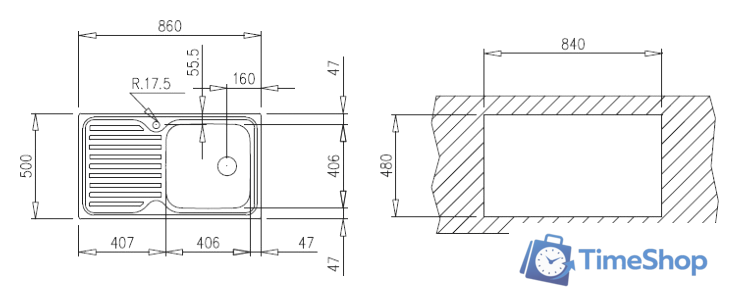 Кухонная мойка TEKA Classico 1C 1E MTX [10119057] - Изображение №3 — Интернет-магазин Time-Shop