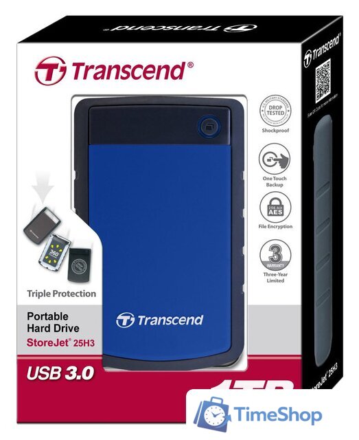 Внешний накопитель Transcend StoreJet 25H3B 1TB (TS1TSJ25H3B) - Изображение №6 — Интернет-магазин Time-Shop