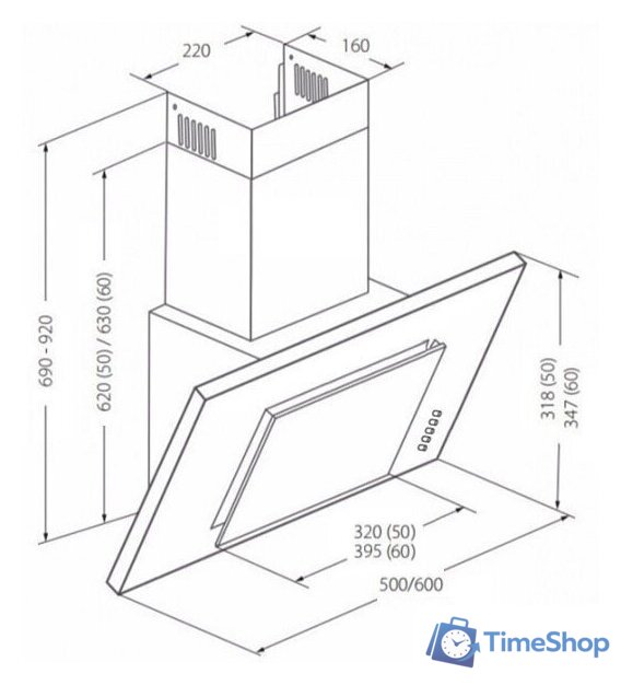 Кухонная вытяжка Akpo Optima Eco 60 WK-4 (черный) - Изображение №2 — Интернет-магазин Time-Shop