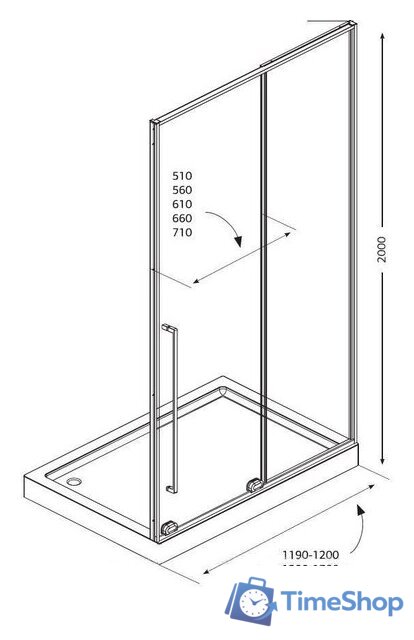 Душевая дверь Allen Brau Priority Fantasy 2.0 3.11008.31 140x200 312660 (черный матовый) - Изображение №4 — Интернет-магазин Time-Shop