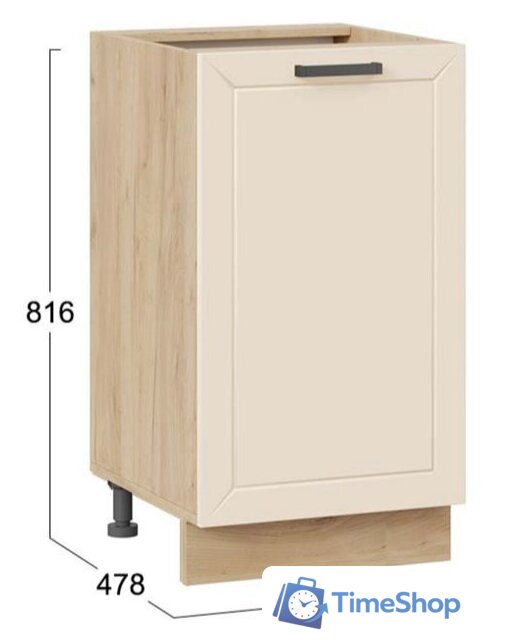 Шкаф напольный Трия Лорас 1Н45 (дуб крафт золотой/холст брюле) - Изображение №3 — Интернет-магазин Time-Shop