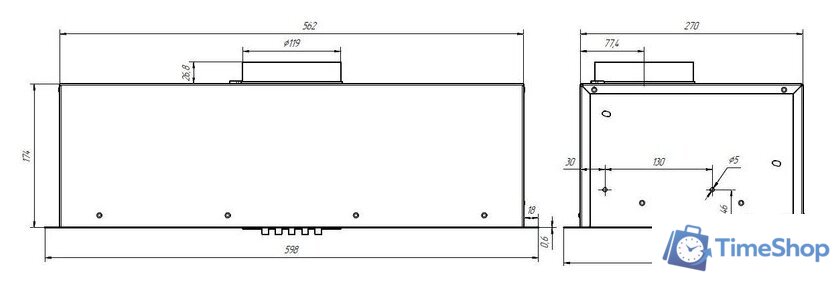 Кухонная вытяжка Elikor Cube Basic 60П-500-КЗД 692342 (белый) - Изображение №2 — Интернет-магазин Time-Shop