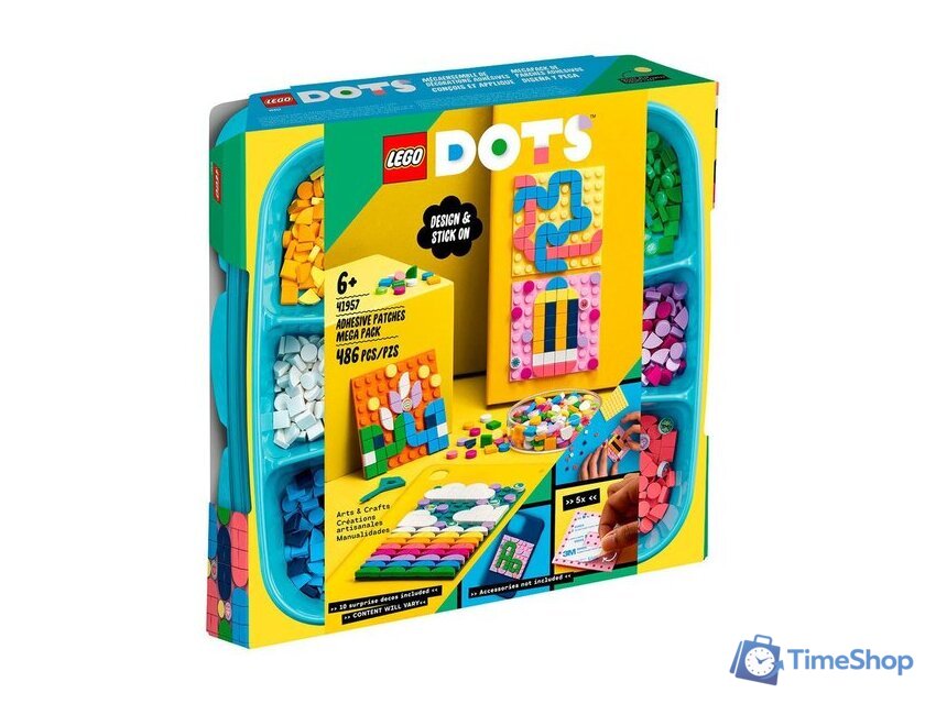 Конструктор LEGO DOTS 41957 Большой набор пластин-наклеек с тайлами - Изображение №6 — Интернет-магазин Time-Shop