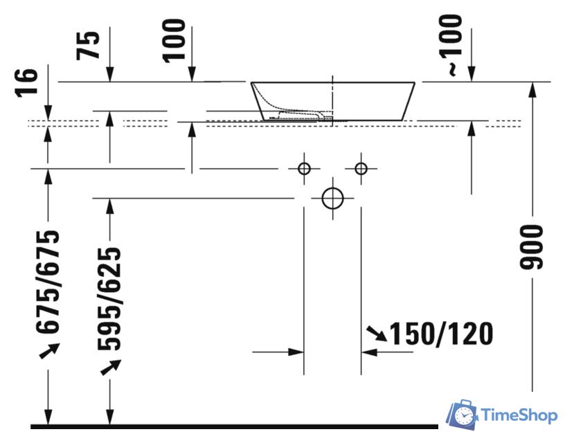 Умывальник Duravit Cape Cod 2340430000 - Изображение №2 — Интернет-магазин Time-Shop