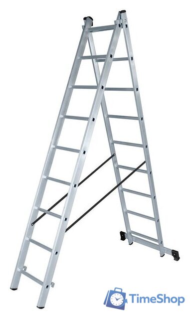 Лестница-стремянка Новая высота NV 122 алюминиевая двухсекционная 2x8 ступеней - Изображение №2 — Интернет-магазин Time-Shop