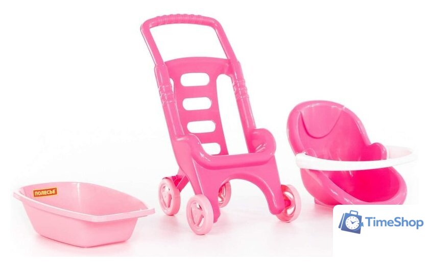 Коляска для кукол Полесье Pink Line 3х1 42842 - Изображение №3 — Интернет-магазин Time-Shop