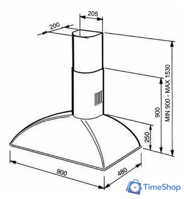 Кухонная вытяжка Smeg KS89POE - Изображение №2 — Интернет-магазин Time-Shop