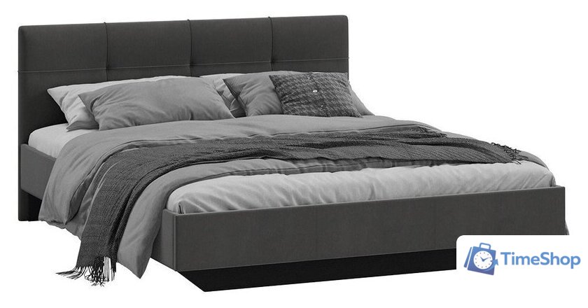 Кровать Трия Элис тип 1 с мягкой обивкой 160x200 (велюр графит) - Изображение №1 — Интернет-магазин Time-Shop