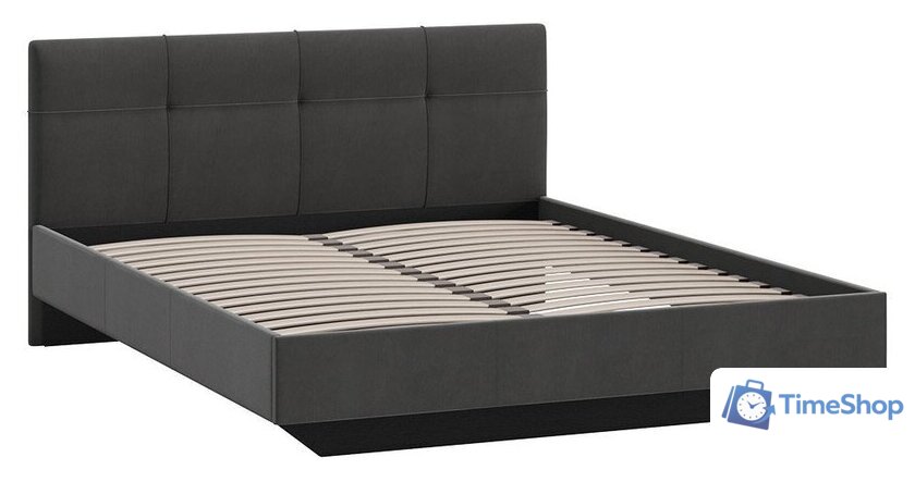 Кровать Трия Элис тип 1 с мягкой обивкой 160x200 (велюр графит) - Изображение №2 — Интернет-магазин Time-Shop