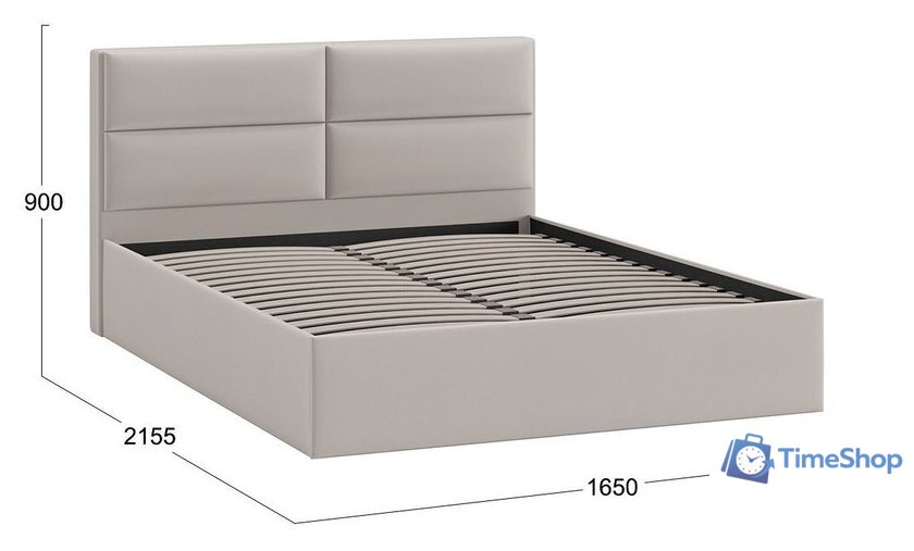 Кровать Трия Глосс универсальный тип 1 160x200 (велюр Confetti Smoke) - Изображение №3 — Интернет-магазин Time-Shop