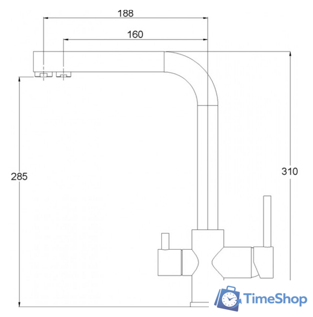 Смеситель Aquasanita Akvaduo 2663 (силика) - Изображение №2 — Интернет-магазин Time-Shop