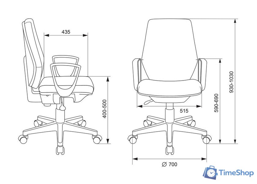 Офисное кресло Бюрократ CH-W545 (серый) - Изображение №7 — Интернет-магазин Time-Shop