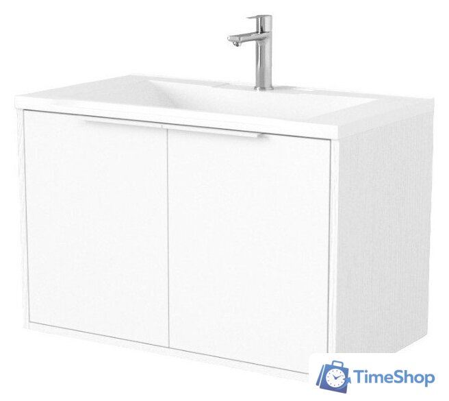  Дабер Тумба под умывальник 018 Andrea Elen 80 Т18.8А.0.5Б (белый древесный/ручка белая) - Изображение №1 — Интернет-магазин Time-Shop