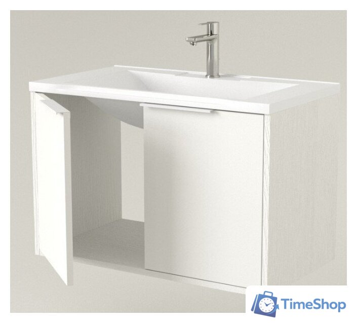  Дабер Тумба под умывальник 018 Andrea Elen 80 Т18.8А.0.5Б (белый древесный/ручка белая) - Изображение №2 — Интернет-магазин Time-Shop