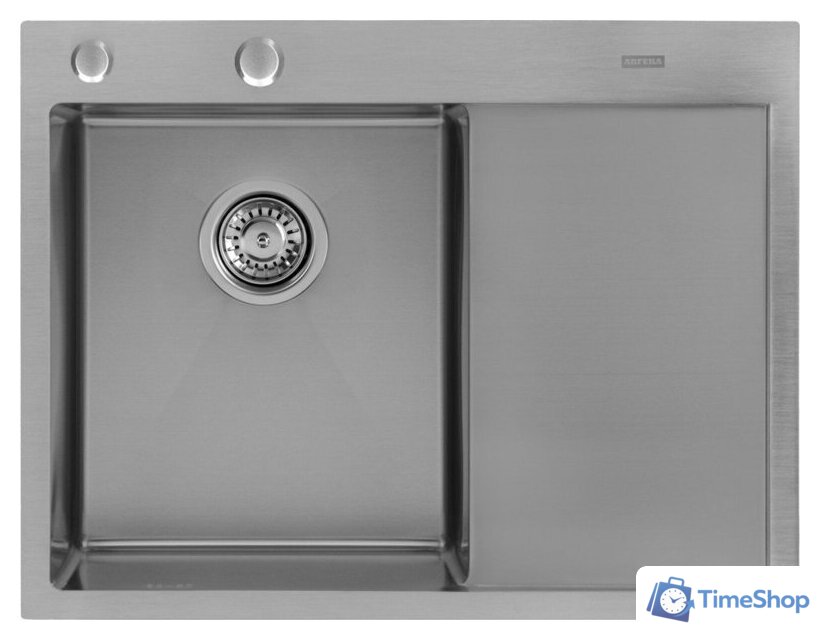 Кухонная мойка ARFEKA ECO AR 650*500 L SATIN - Изображение №2 — Интернет-магазин Time-Shop