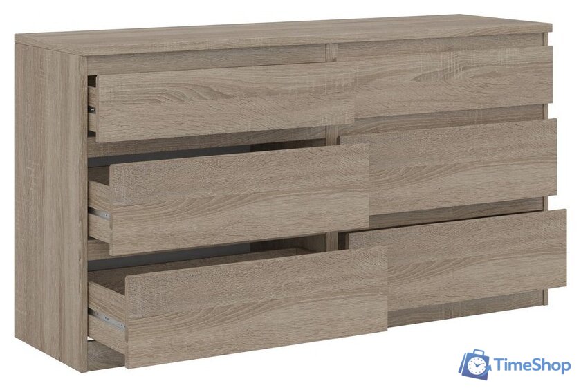 Комод Mio Tesoro Кастор 6 ящиков 2.03.02.080.3 (дуб сонома) - Изображение №3 — Интернет-магазин Time-Shop