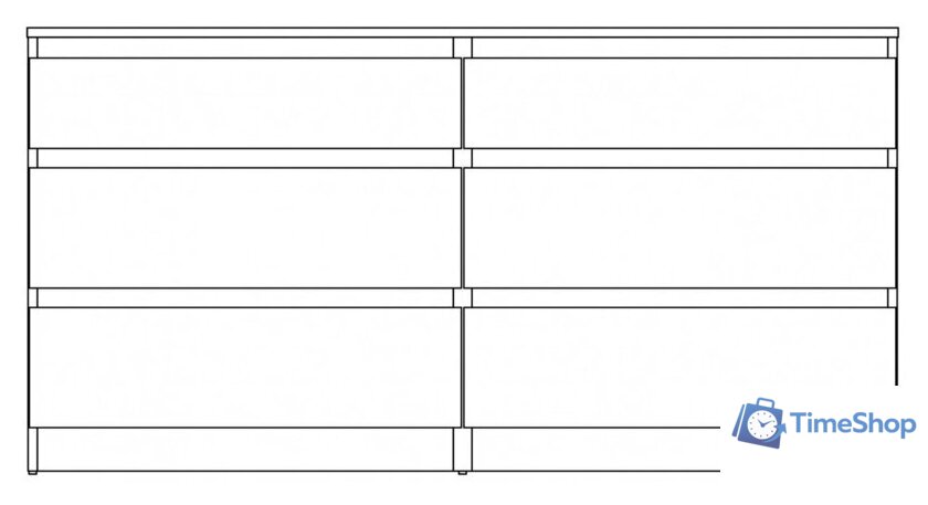 Комод Mio Tesoro Кастор 6 ящиков 2.03.02.080.3 (дуб сонома) - Изображение №5 — Интернет-магазин Time-Shop