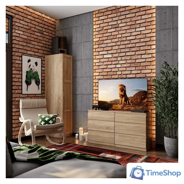 Комод Mio Tesoro Кастор 6 ящиков 2.03.02.080.3 (дуб сонома) - Изображение №4 — Интернет-магазин Time-Shop