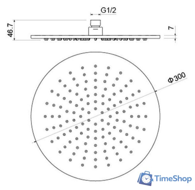 Душевая лейка Aquatek AQ2079CR - Изображение №3 — Интернет-магазин Time-Shop