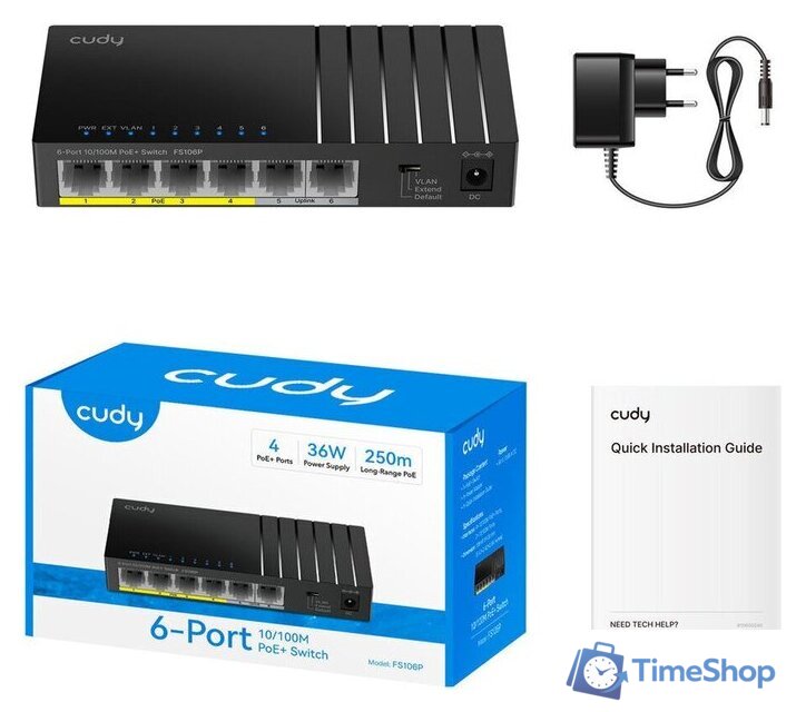 Неуправляемый коммутатор Cudy FS106P 1.0 - Изображение №2 — Интернет-магазин Time-Shop