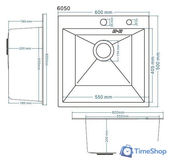 Кухонная мойка Schtoff Best Silver 6050 + коландер металл K-1 BLACK + дозатор SD-1 SILVER - Изображение №5 — Интернет-магазин Time-Shop