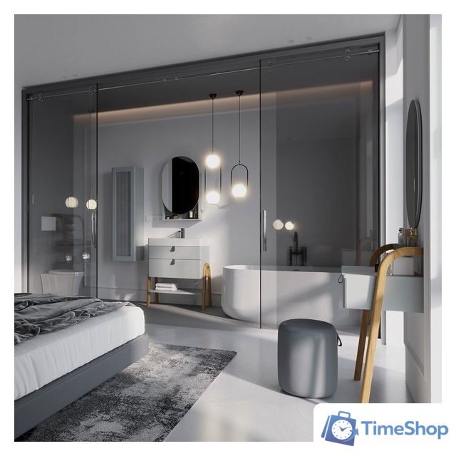  Lauter Шкаф-полупенал Estel 35 (светло-серый полуматовый) - Изображение №2 — Интернет-магазин Time-Shop