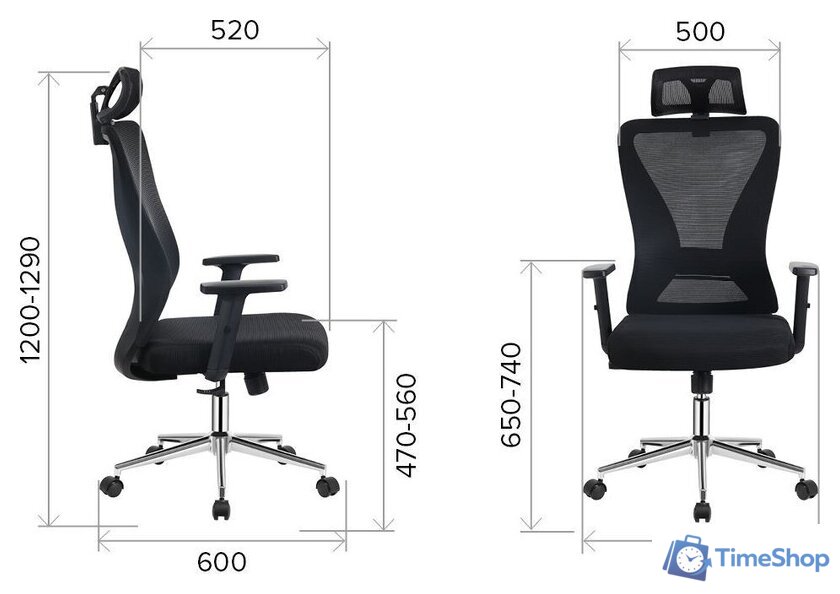 Офисное кресло Everprof Joy (сетка/черный) - Изображение №7 — Интернет-магазин Time-Shop