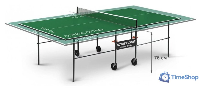 Теннисный стол Start Line Optima 6023-3 (с сеткой, зеленый) - Изображение №2 — Интернет-магазин Time-Shop