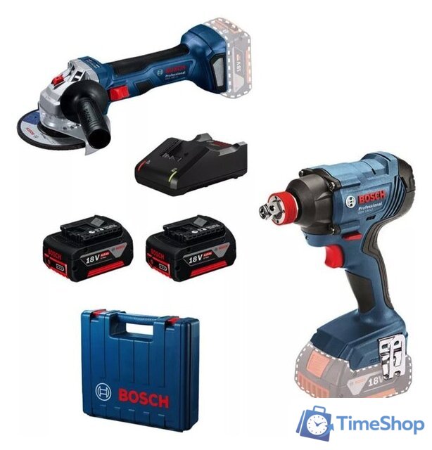  Bosch 0615990N1U (гайковерт, болгарка, 2 АКБ, кейс) - Изображение №1 — Интернет-магазин Time-Shop